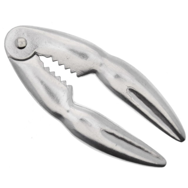 Set de 4 pinzas para marisco de metal en color aluminio