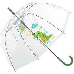 Paraguas Transparente y Verde