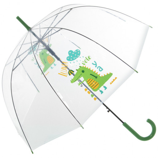 Paraguas Transparente y Verde
