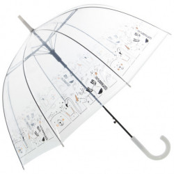 Paraguas Transparente y Blanco