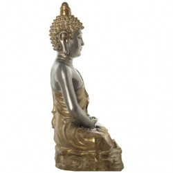 Figura Buda Plateado y Dorado
