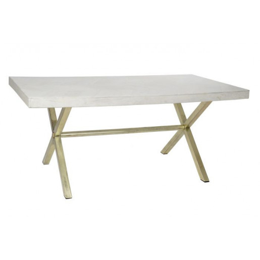 Mesa Comedor Blanco y Dorado