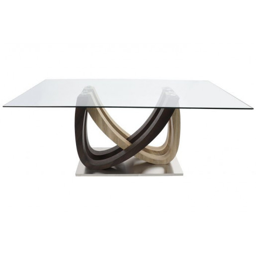 Mesa Comedor Natural, Marron y Transparente