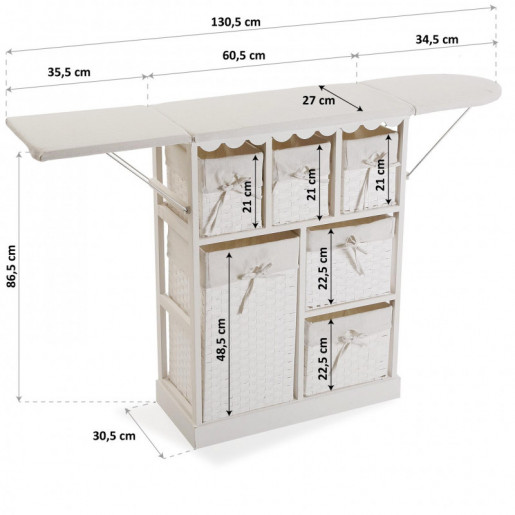 Mueble planchador abatible Color blanco