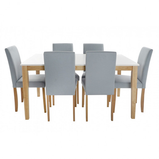 Mesa comedor y 6 sillas Blanco y gris