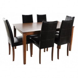 Mesa comedor y 6 sillas Roble oscuro