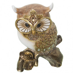 Figura Búho Dorado y Blanco
