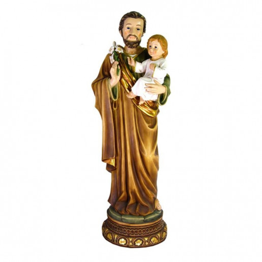 Figura San José con niño resina 60 cm