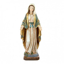 Figura Virgen Milagrosa resina efecto madera 40 cm