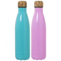 Set 6 botellas termo Verde y rosa