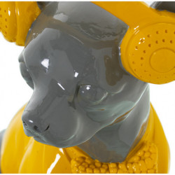 Figura perro Gris y amarillo