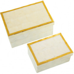 Set 2 cajas Natural y dorado