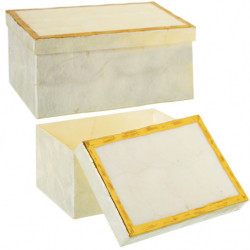 Set 2 cajas Natural y dorado