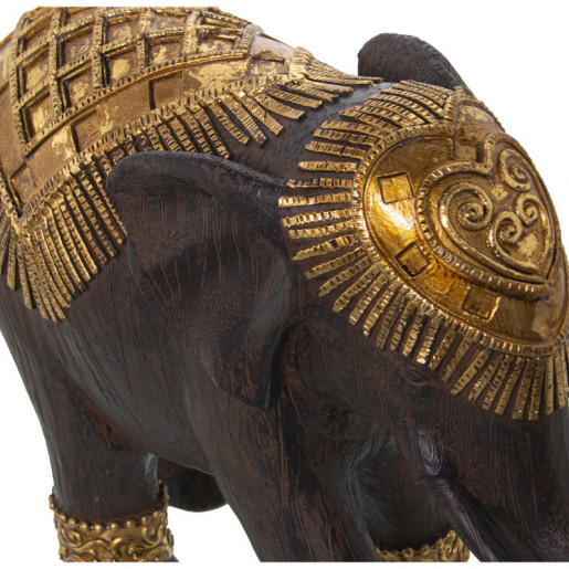 Figura elefante Dorado y negro wengué
