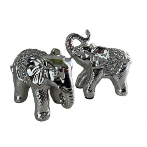 Set de 2 elefantes Plateada