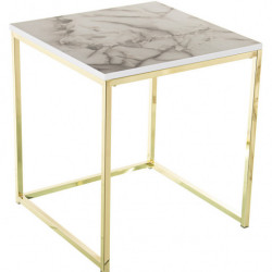 set 2 mesas auxiliares dorado e imitacion marmol
