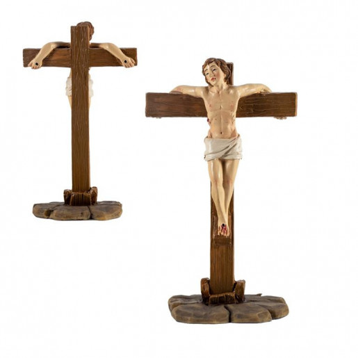 Representacion crucifixion Jesus entre ladrones 14 cm