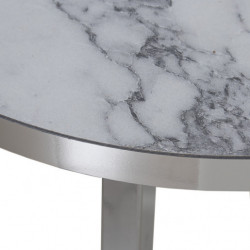 Set 3 mesas auxiliares cromado y efecto marmol