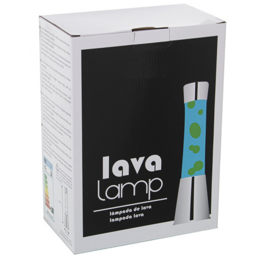 Lampara lava blanco y azul