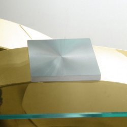 Mesa centro transparente y dorado mate
