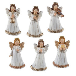 Set de 6 angelitos sin cara tocando instrumentos