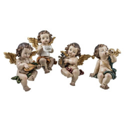 Set de 4 angelitos sentados con las patas colgando
