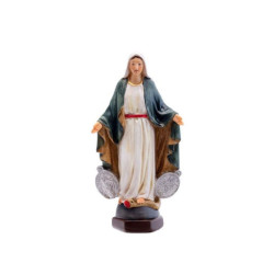 Figura de la Virgen Milagrosa con medallas