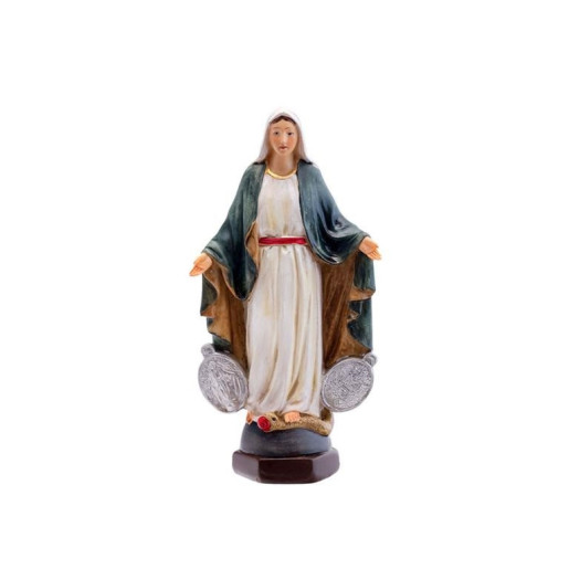 Figura de la Virgen Milagrosa con medallas