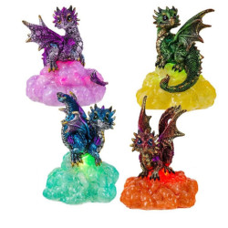 Set de 4 dragones sobre piedra