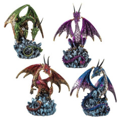 Set de 4 dragones sobre piedra