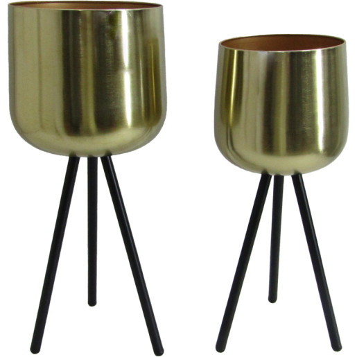 Set 2 maceteros dorado y negro