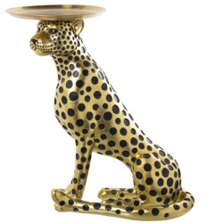 Figura leopardo negro y dorado