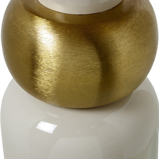 Mesa auxiliar blanco y dorado
