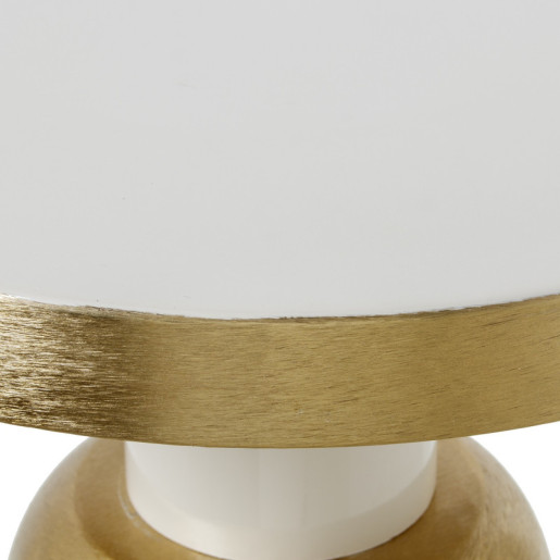 Mesa auxiliar blanco y dorado