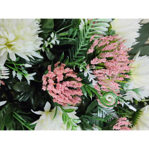 Ramos crisantemo y gypso blanco y rosa