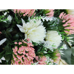 Ramos crisantemo y gypso blanco y rosa