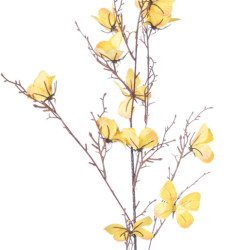 Set 6 ramas mariposas amarillo