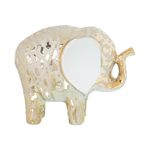 Figura elefante dorado y blanco