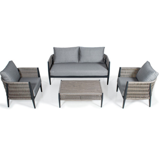 Set 2 sillones, sofa y mesa centro gris