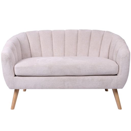 Sofa 2 plazas beige y natural