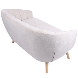 Sofa 2 plazas beige y natural