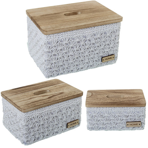 Set 3 cajas blanco y natural