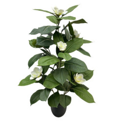Planta artificial magnolia verde y blanco