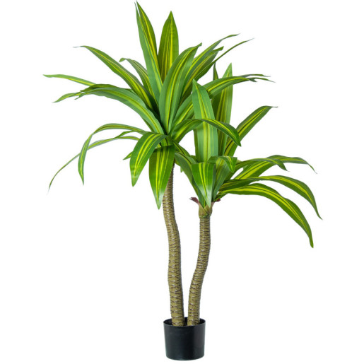 Planta artificial dracaena verde y amarillo