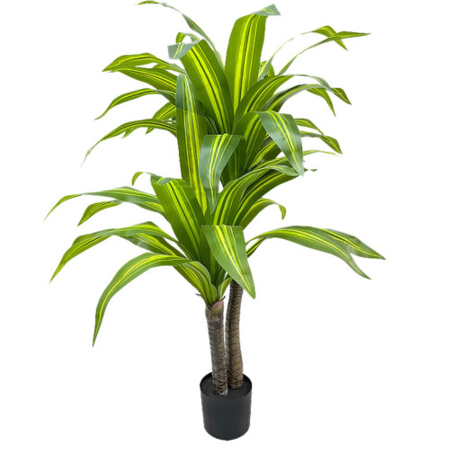 Planta artificial dracaena verde y amarillo