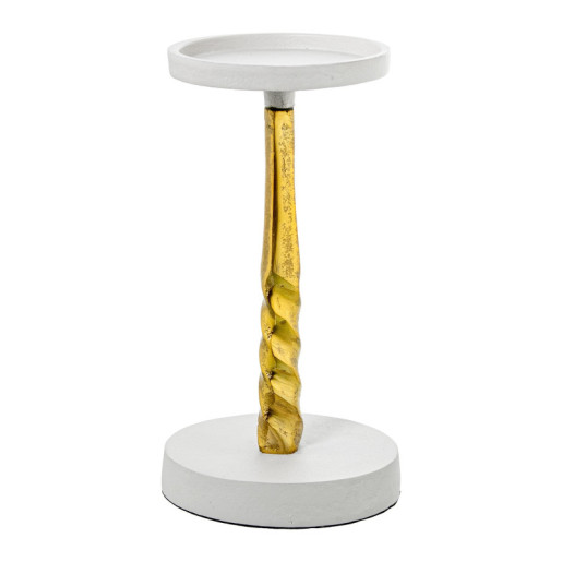 Candelabro dorado y blanco