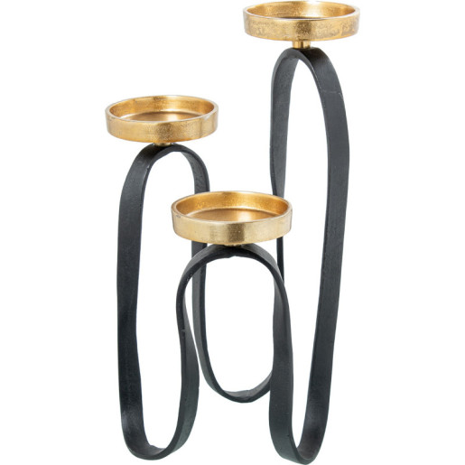 Candelabro negro y dorado