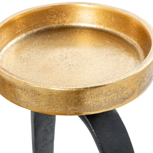 Candelabro negro y dorado