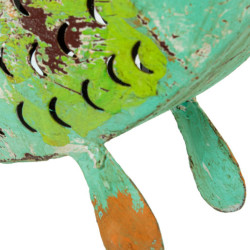 Figura portavelas verde y naranja