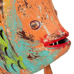 Figura portavelas naranja